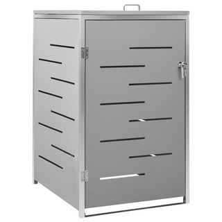 vidaXL Single Wheelie Bin Shed 69x77.5x115 cm Stainless Steel - Giant Lobelia