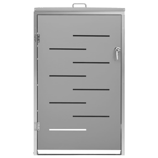 vidaXL Single Wheelie Bin Shed 69x77.5x115 cm Stainless Steel - Giant Lobelia