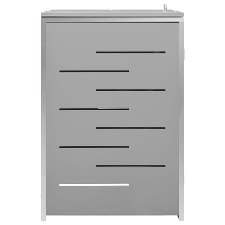 vidaXL Single Wheelie Bin Shed 69x77.5x115 cm Stainless Steel - Giant Lobelia