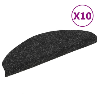 vidaXL Self-adhesive Stair Mats 10 pcs Black 65x21x4 cm Needle Punch - Giant Lobelia