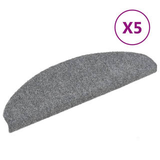 vidaXL Self-adhesive Stair Mats 5 pcs Light Grey 65x21x4 cm Needle Punch - Giant Lobelia