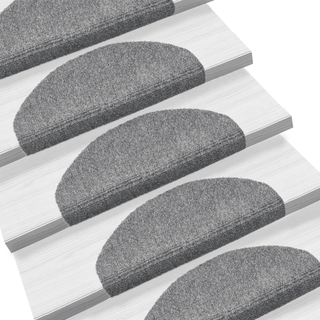 vidaXL Self-adhesive Stair Mats 5 pcs Light Grey 65x21x4 cm Needle Punch - Giant Lobelia