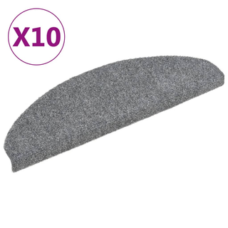 vidaXL Self-adhesive Stair Mats 10 pcs Light Grey 65x21x4 cm Needle Punch - Giant Lobelia