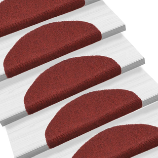 vidaXL Self-adhesive Stair Mats 5 pcs Red 65x21x4 cm Needle Punch - Giant Lobelia