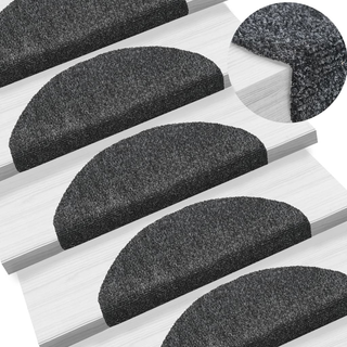 vidaXL Self-adhesive Stair Mats 5 pcs Dark Grey 65x21x4 cm Needle Punch - Giant Lobelia