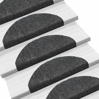 vidaXL Self-adhesive Stair Mats 10 pcs Dark Grey 65x21x4 cm Needle Punch - Giant Lobelia