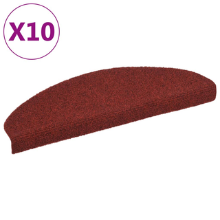 vidaXL Self-adhesive Stair Mats 10 pcs Red 65x21x4 cm Needle Punch - Giant Lobelia