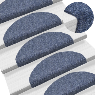 vidaXL Self-adhesive Stair Mats 5 pcs Blue 65x21x4 cm Needle Punch - Giant Lobelia