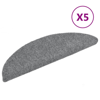 vidaXL Self-adhesive Stair Mats 5 pcs Light Grey 56x17x3 cm Needle Punch - Giant Lobelia