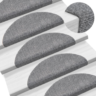 vidaXL Self-adhesive Stair Mats 10 pcs Light Grey 56x17x cm Needle Punch - Giant Lobelia