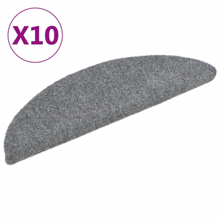 vidaXL Self-adhesive Stair Mats 10 pcs Light Grey 56x17x cm Needle Punch - Giant Lobelia