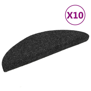 vidaXL Self-adhesive Stair Mats 10 pcs Black 56x17x3 cm Needle Punch - Giant Lobelia