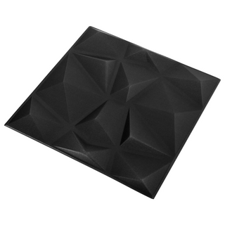 3D Wall Panels 48 pcs 50x50 cm Diamond Black 12 m² - Giant Lobelia