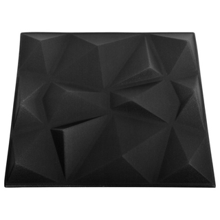 3D Wall Panels 48 pcs 50x50 cm Diamond Black 12 m² - Giant Lobelia