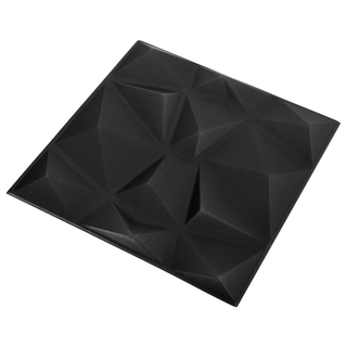 3D Wall Panels 24 pcs 50x50 cm Diamond Black 6 m² - Giant Lobelia