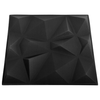 3D Wall Panels 24 pcs 50x50 cm Diamond Black 6 m² - Giant Lobelia