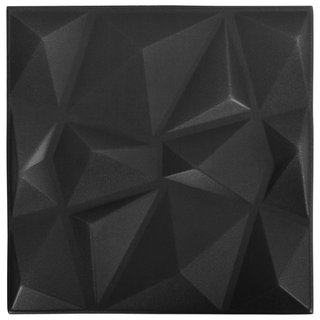 3D Wall Panels 24 pcs 50x50 cm Diamond Black 6 m² - Giant Lobelia