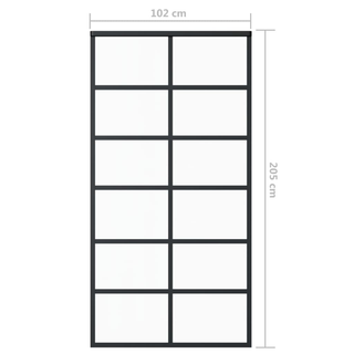 vidaXL Sliding Door ESG Glass and Aluminium 102x205 cm Black - Giant Lobelia