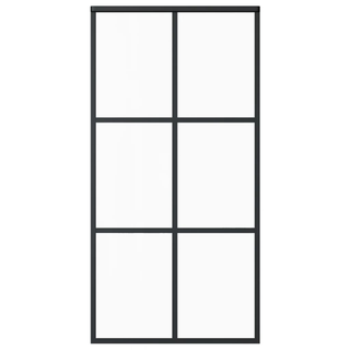 vidaXL Sliding Door ESG Glass and Aluminium 102x205 cm Black - Giant Lobelia