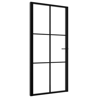 vidaXL Interior Door ESG Glass and Aluminium 102.5x201.5 cm Black - Giant Lobelia