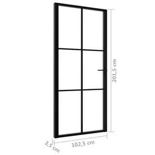 vidaXL Interior Door ESG Glass and Aluminium 102.5x201.5 cm Black - Giant Lobelia