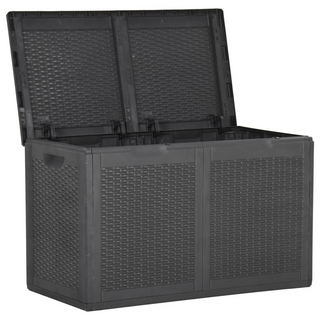 vidaXL Garden Storage Box 180L Black PP Rattan - Giant Lobelia