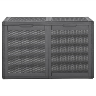 vidaXL Garden Storage Box 180L Black PP Rattan - Giant Lobelia