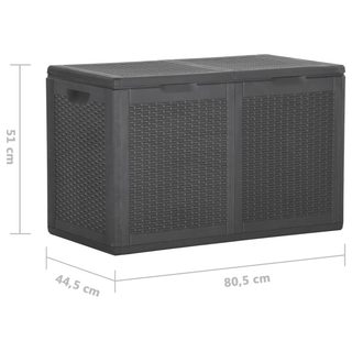 vidaXL Garden Storage Box 180L Black PP Rattan - Giant Lobelia