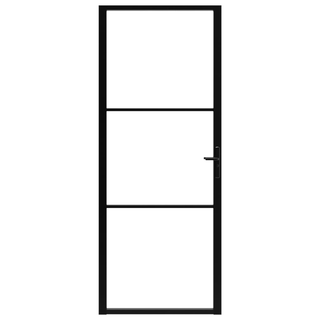 vidaXL Interior Door ESG Glass and Aluminium 83x201.5 cm Black - Giant Lobelia