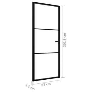 vidaXL Interior Door ESG Glass and Aluminium 83x201.5 cm Black - Giant Lobelia