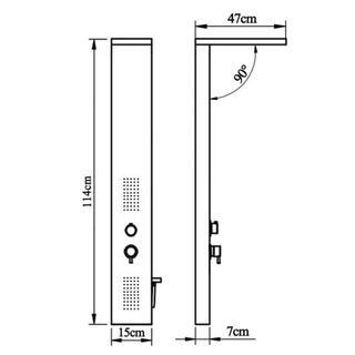 Shower Panel System Aluminium Black - Giant Lobelia