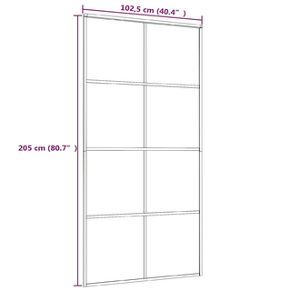 vidaXL Sliding Door Frosted ESG Glass and Aluminium 102.5x205 cm White - Giant Lobelia