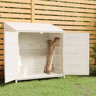 vidaXL Garden Shed White 102x52x112 cm Solid Wood Fir - Giant Lobelia