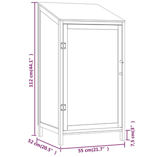 vidaXL Garden Shed Anthracite 55x52x112 cm Solid Wood Fir - Giant Lobelia