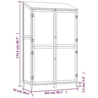 vidaXL Garden Shed Brown 102x52x174.5 cm Solid Wood Fir - Giant Lobelia