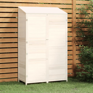 Garden Shed White 102x52x174.5 cm Solid Wood Fir - Giant Lobelia