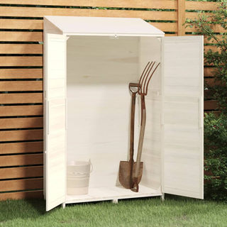 Garden Shed White 102x52x174.5 cm Solid Wood Fir - Giant Lobelia