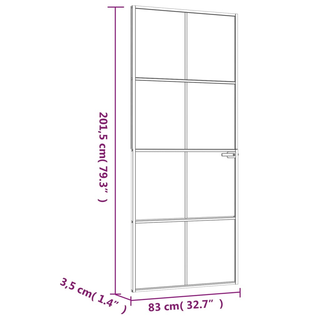 vidaXL Interior Door Black 83x201.5 cm Tempered Glass&Aluminium - Giant Lobelia