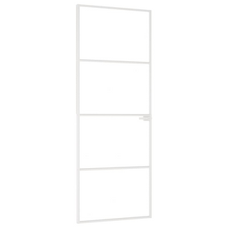 vidaXL Interior Door White 76x201.5 cm Tempered Glass&Aluminium Slim - Giant Lobelia