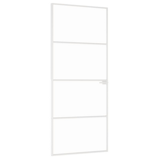 vidaXL Interior Door White 83x201.5 cm Tempered Glass&Aluminium Slim - Giant Lobelia