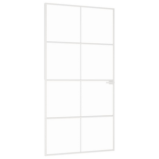 vidaXL Interior Door White 102x201.5 cm Tempered Glass&Aluminium Slim - Giant Lobelia