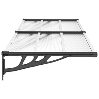 Door Canopy Black and Transparent 199x90 cm Polycarbonate - Giant Lobelia