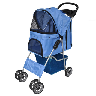 vidaXL Folding Pet Stroller Dog/Cat Travel Carrier Blue - Giant Lobelia