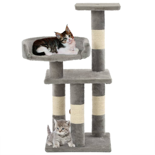 Cat Tree with Sisal Scratching Posts 65 cm Grey - Giant Lobelia