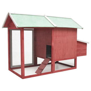 vidaXL Chicken Cage Red 170x81x110 cm Solid Pine & Fir Wood - Giant Lobelia