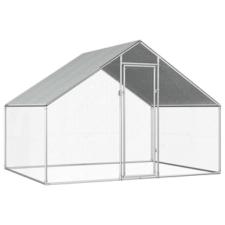 Outdoor Chicken Cage 2.75x2x1.92 m Galvanised Steel - Giant Lobelia