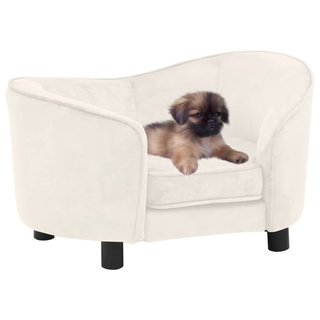 vidaXL Dog Sofa Cream 69x49x40 cm Plush - Giant Lobelia