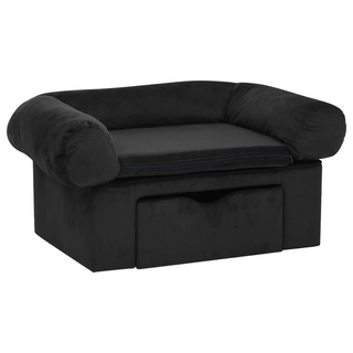 vidaXL Dog Sofa with Drawer Black 75x50x38 cm Plush - Giant Lobelia