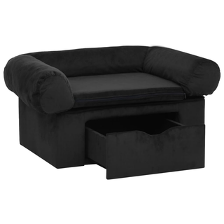 vidaXL Dog Sofa with Drawer Black 75x50x38 cm Plush - Giant Lobelia