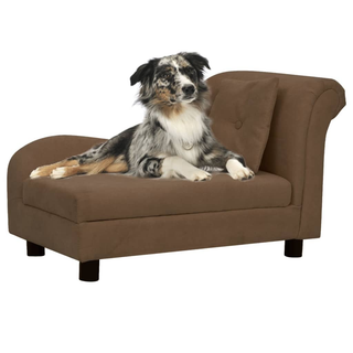 vidaXL Dog Sofa with Pillow Brown 83x44x44 cm Plush - Giant Lobelia